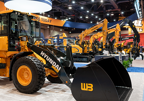 Hyundai booth with front loader at CONEXPO-CON/AGG