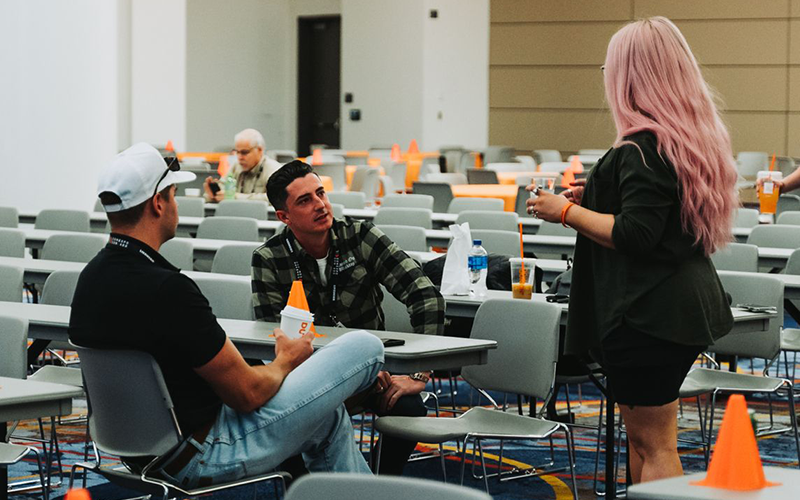 Taylor White, Matt Stanley and Katir Cranes talking