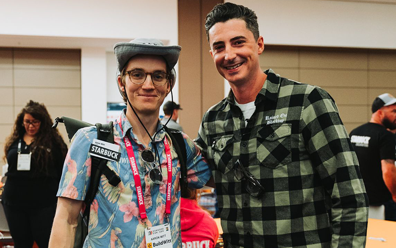 Aaron Witt and Matt Stanley posing at CONEXPO-CON/AGG