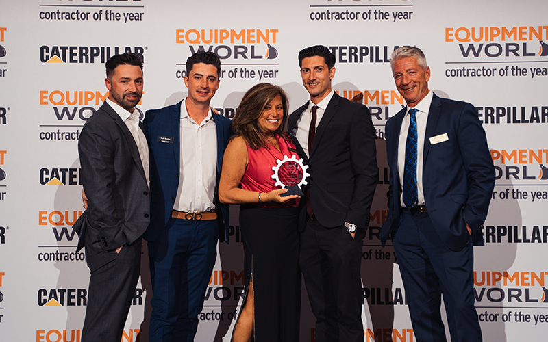 Matt Stanley and Family at the equipment World contractor of the year awards