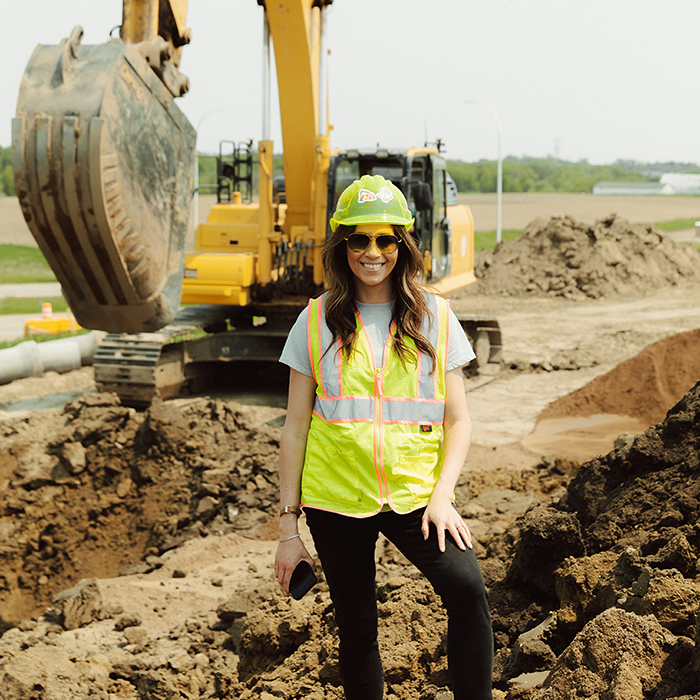 Missy Scherber at construction site