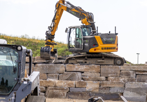 Sean Coghlan Shamrock Earthworks CONEXPO-CON/AGG retaining wall