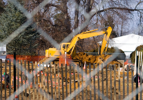 A piece of equipment on a jobsite