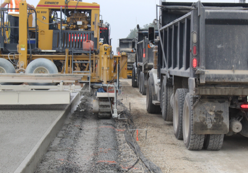 Concrete paver jobsite